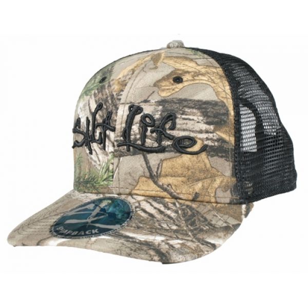 Salt Life Incognito Trucker Hat - Black/Camo | TackleDirect