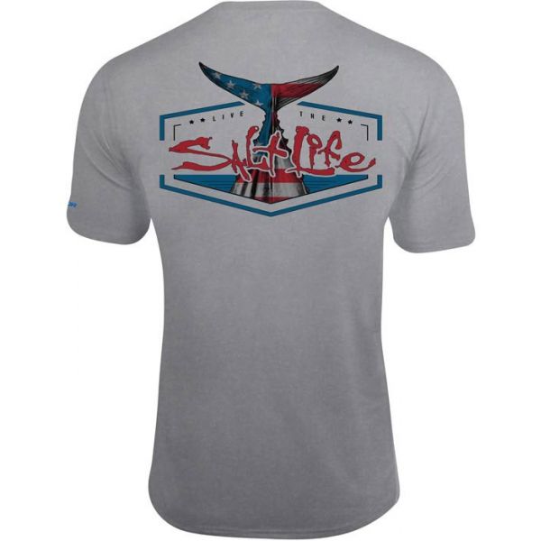 Salt Life American Tail Mens S/S SLX Tee - Grey Heather - XXL