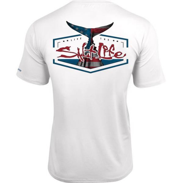 Salt Life American Tail Men's S/S SLX Pocket Tee - White