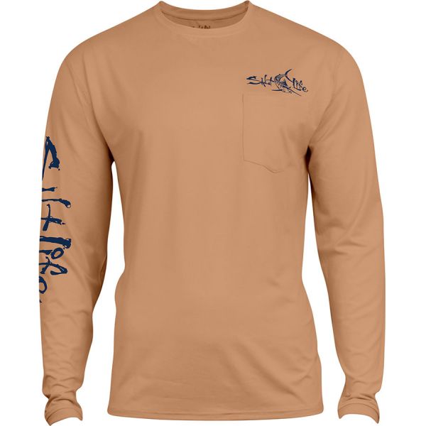 Salt Life Captain Men's L/S SLX Pocket Tee - Sunrise Heather