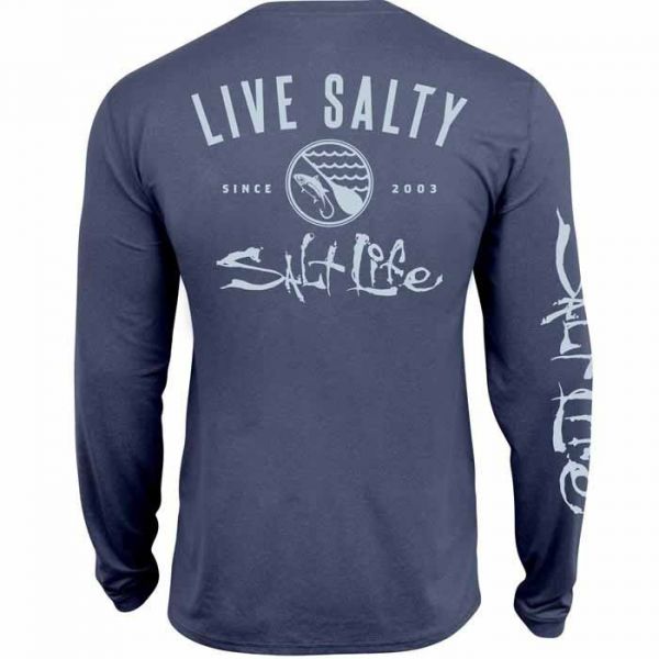 Salt Life Waterways Performance Long Sleeve Shirt - Baltic Blue - 2XL