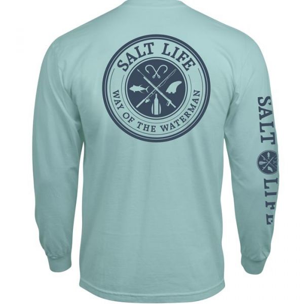 Salt Life Way of the Waterman Long Sleeve T-Shirt - Aruba Blue 2XL