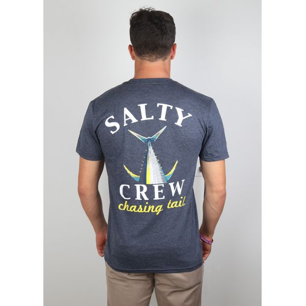 Salty Crew Chasing Tail Short Sleeve T-shirt Navy Heather - Large