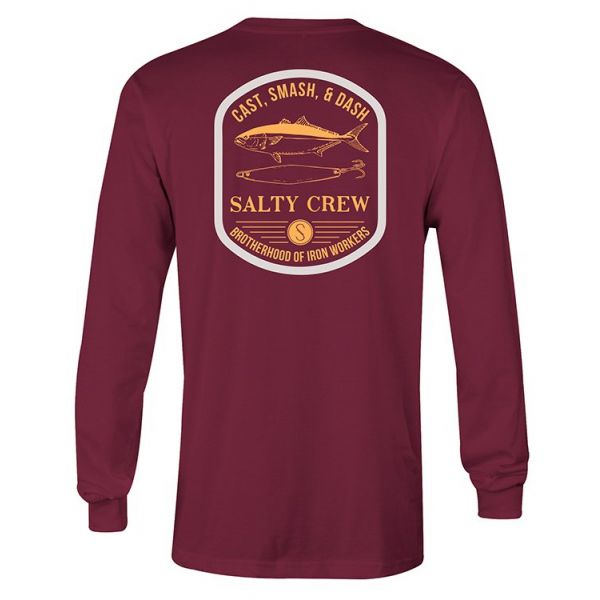 Salty Crew Lure Set Long Sleeve T-Shirt - Burgundy - 2X-Large