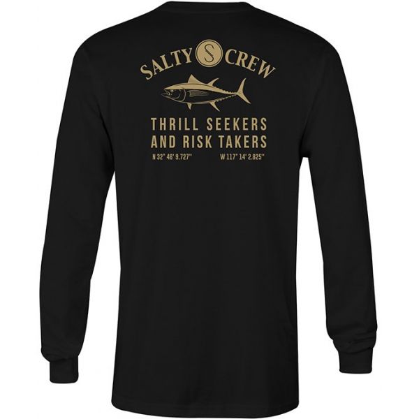 Salty Crew Markets Long Sleeve T-Shirt - Black - Large