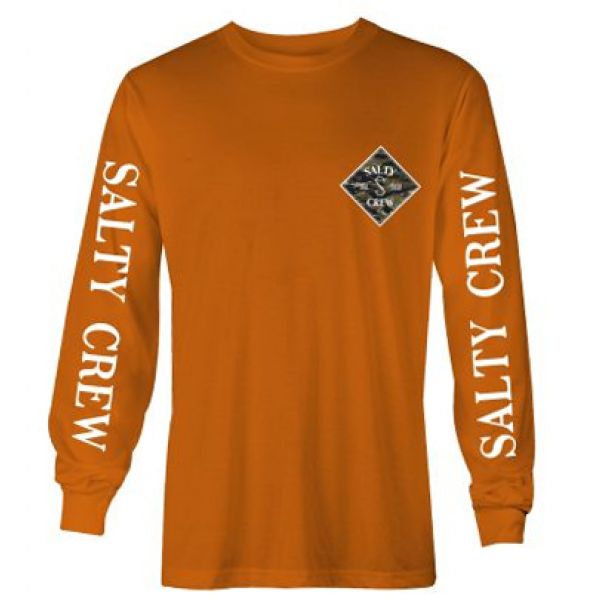 Salty Crew Tippet Cover Up L/S Tech T-Shirt - Orange - 3X-Large