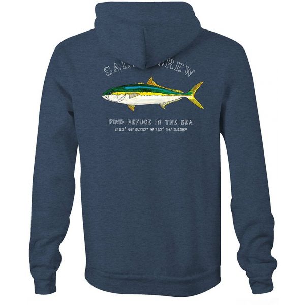 Salty Crew Mossback Fleece Hoodie - Navy Heather - 2X-Large