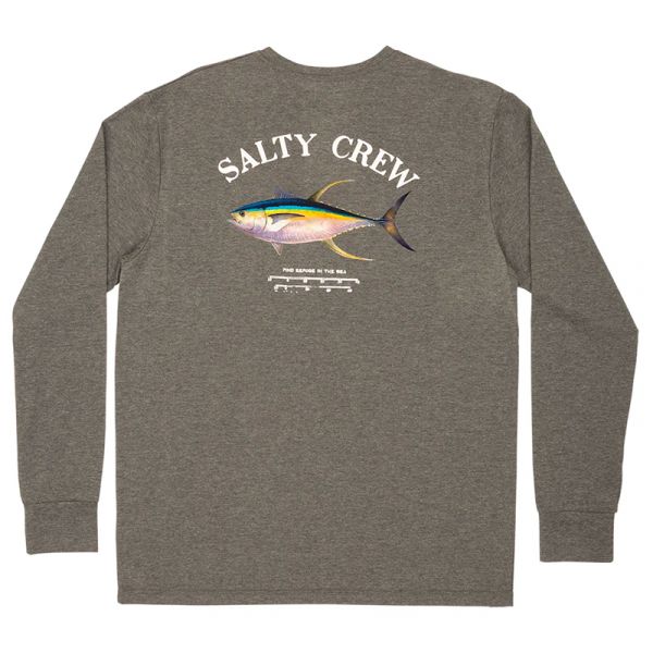 Salty Crew Ahi Mount Long Sleeve Tech T-Shirt - Charcoal - 2XL