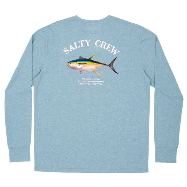 Salty Crew Ahi Mount Long Sleeve Tech T-Shirt - Harbor Blue - 2XL