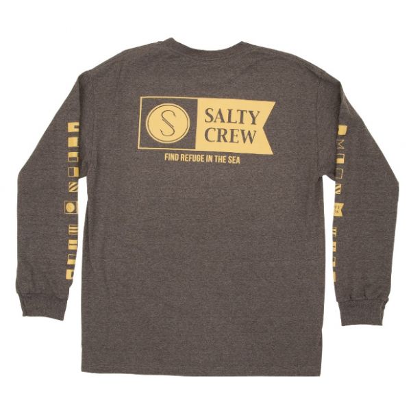 Salty Crew Alpha Long Sleeve T-Shirt - Charcoal Heather - 2XL