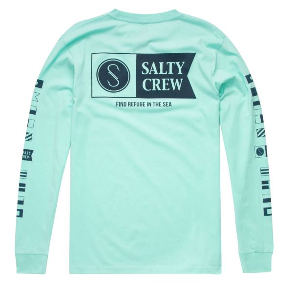 Salty Crew Alpha Premium Long Sleeve Shirt - Sea Foam - Large