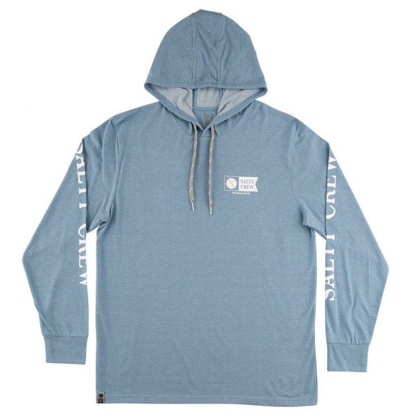 Salty Crew Alpha Refuge Hooded Tech Tee - Blue - 2XL