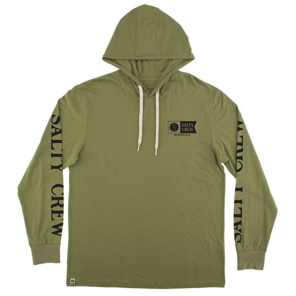 Salty Crew Alpha Refuge Hooded Tech Tee - Green - 2XL