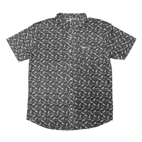 Salty Crew Bait Ball Short Sleeve Woven Shirt - Black Large