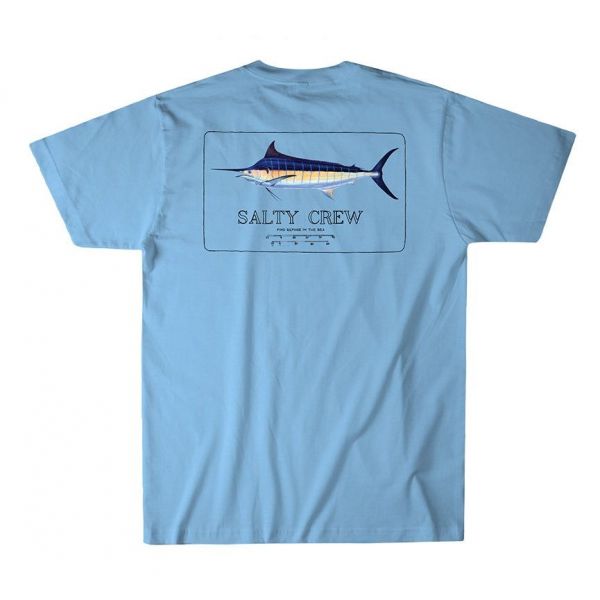 Salty Crew Blue Rogers Short Sleeve T-Shirt - Light Blue - 2XL