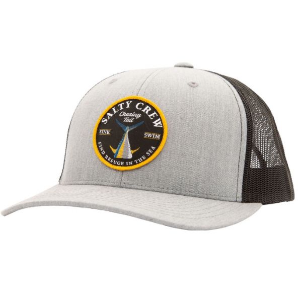 Salty Crew Bottom Dweller Retro Trucker Hat - Heather Grey/Black