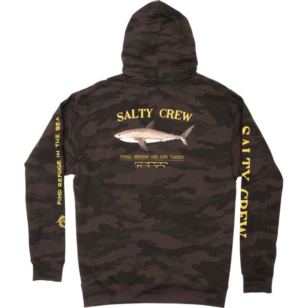 Salty Crew Bruce Fleece Hoodie - Black Camo - 2X-Large