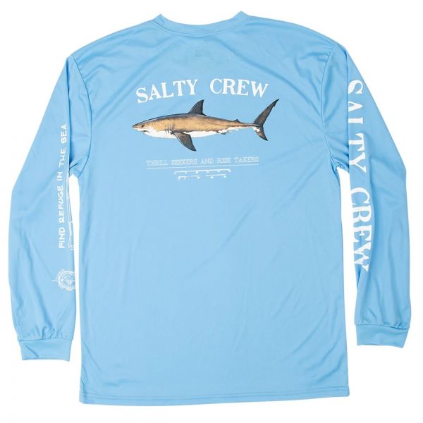 Salty Crew Bruce Long Sleeve Rashguard - Columbia Blue - 2XL