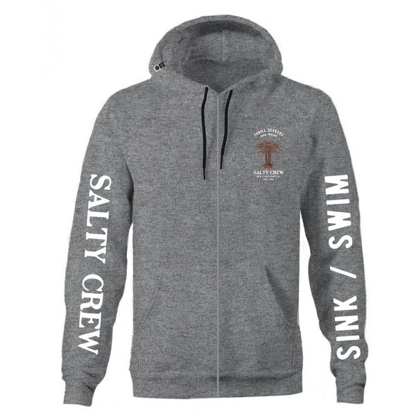 Salty Crew Buggin Out Zip Fleece - Gunmetal Heather - 2XL