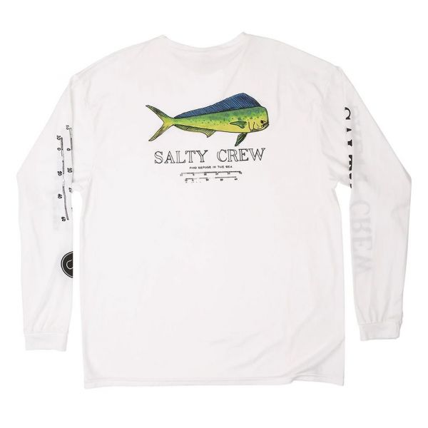 Salty Crew Bull Long Sleeve Technical T-Shirt - White - 2XL