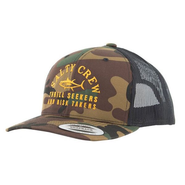 Salty Crew Camo Fish Market Retro Trucker Hat