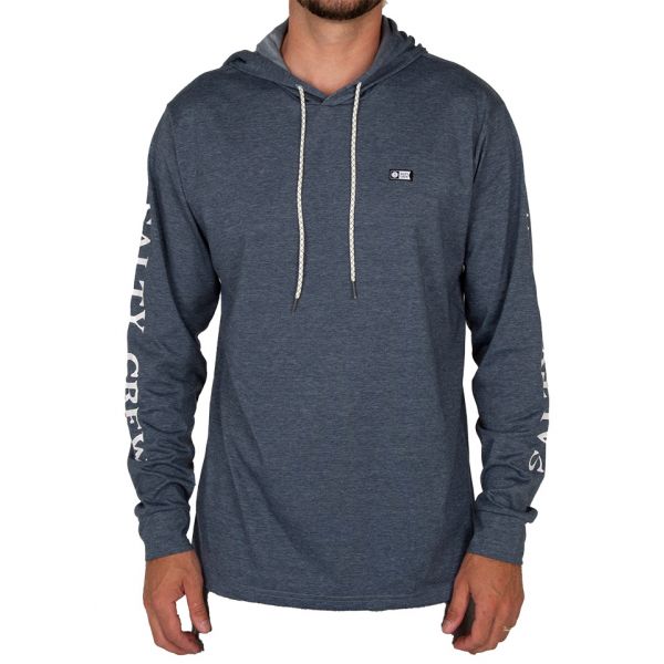 Salty Crew Deckhand Hood Tech T-Shirt - Navy