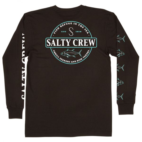 Salty Crew Deep Sea Premium Long Sleeve Shirt - Black - Large