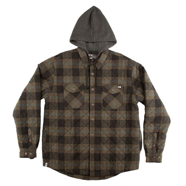 Salty Crew Dock Flannel Jacket - Olive - 2XL