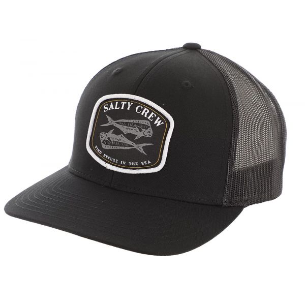 Salty Crew Double Up Retro Trucker Hat - Black