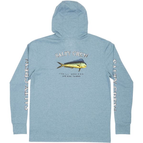 Salty Crew El Dorado Hood Tech Shirt - Harbor Blue - 2X-Large