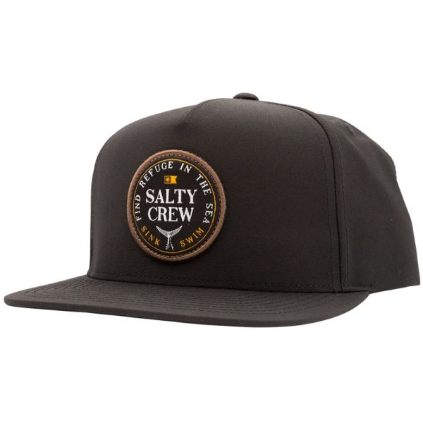 Salty Crew Fathom 5 Panel Hat - Black