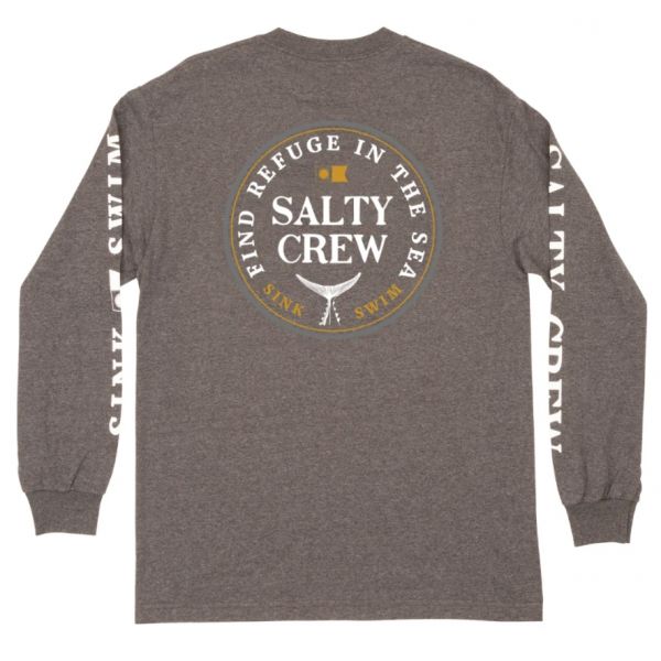 Salty Crew Fathom Standard Long Sleeve T-Shirt - Charcoal Heather - X-Large