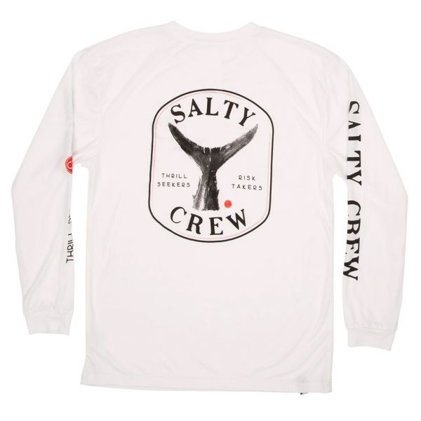 Salty Crew Fishstone Long Sleeve Tech T-Shirt - White - 2XL