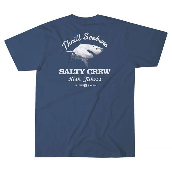 Salty Crew Hard Bitten T-Shirt Navy - Medium