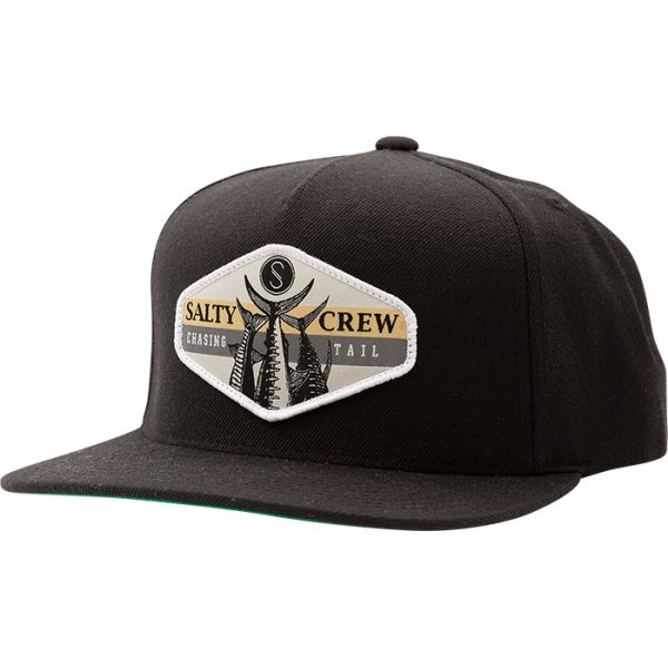 Salty Crew High Tail 5 Panel Hat - Black