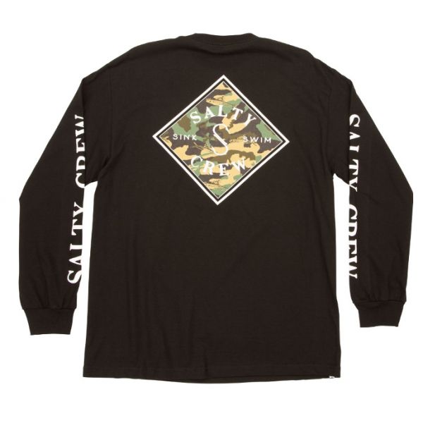 Salty Crew Latitude Long Sleeve T-Shirts - Black - 2XL