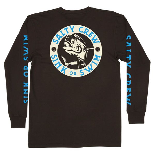 Salty Crew Mighty Mahi Long Sleeve Shirt - Black - Large