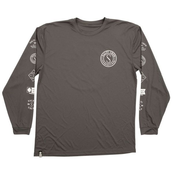 Salty Crew Palomar Long Sleeve Tech T-Shirt Charcoal - L