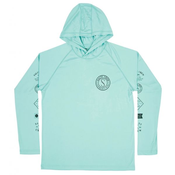 Salty Crew Palomar Pinnacle Tech Hood Shirt - Dusty Blue - M