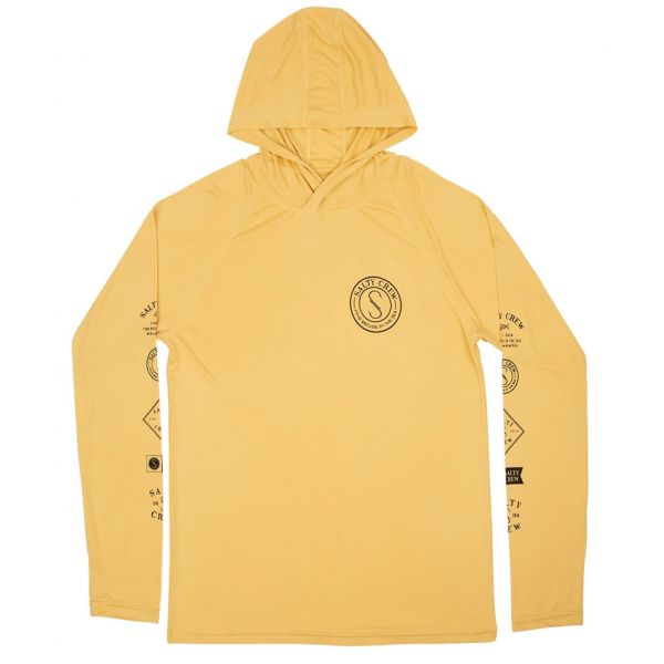 Salty Crew Palomar Pinnacle Tech Hood Shirt - Yellow - 2XL