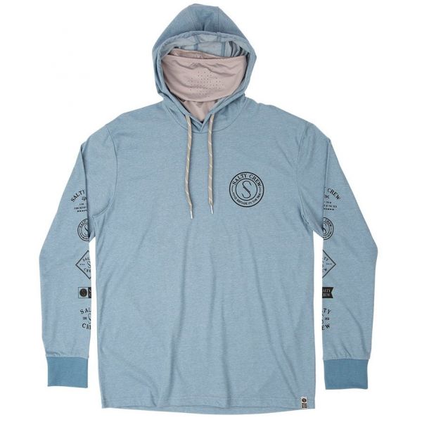 Salty Crew Palomar Tech Hood Shirt - Blue - M