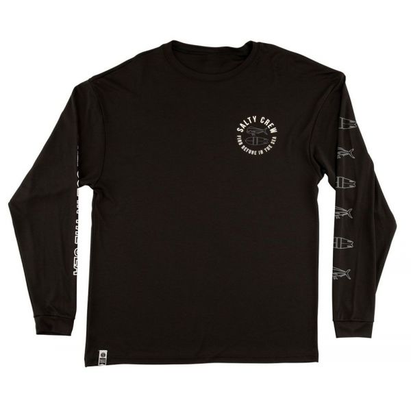 Salty Crew Pescador Technical Long Sleeve T-Shirt - Black - 2XL