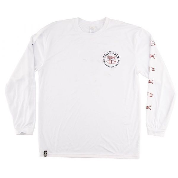 Salty Crew Pescador Technical Long Sleeve T-Shirt - White - 2XL