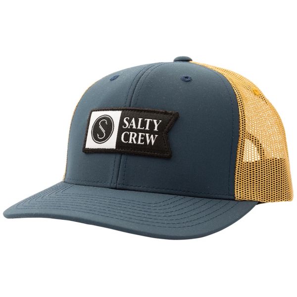 Salty Crew Pinnacle 2 Retro Trucker Hat - Indigo/Gold