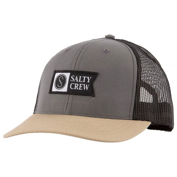 Salty Crew Pinnacle Retro Trucker Hat - Charcoal Khaki