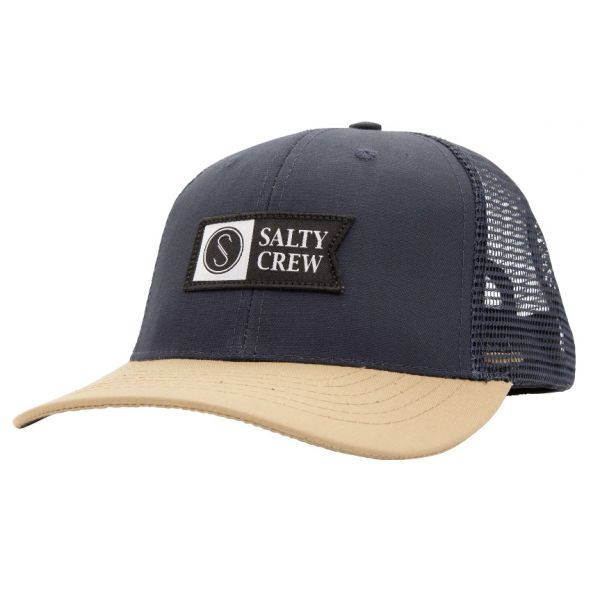 Salty Crew Pinnacle Retro Trucker Hat - Navy/Tan