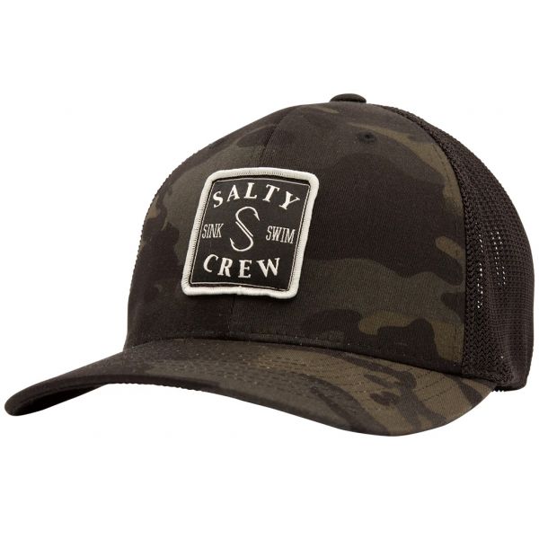 Salty Crew S-Hook Retro Trucker Hat - Multicam Black