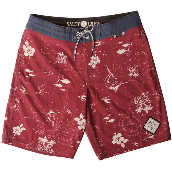 Salty Crew Seaboard Deck Short - Burgundy 28