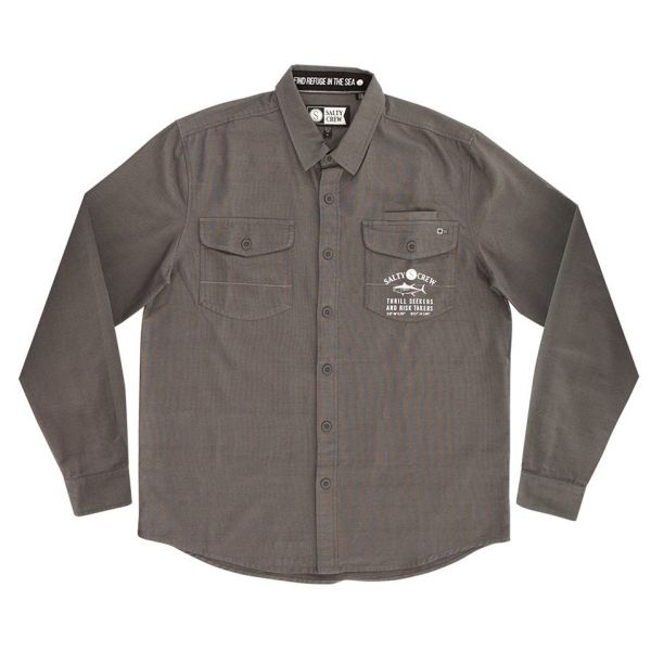 Salty Crew Seafarer Long Sleeve Woven Shirt - 2XL