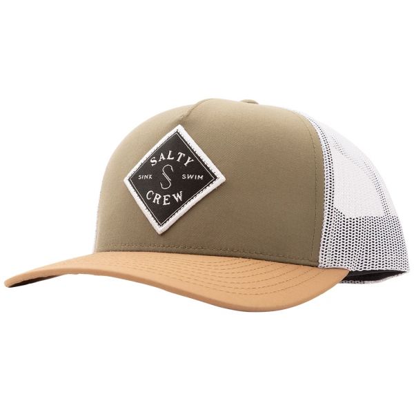 Salty Crew Sealine Retro Trucker Hat - Olive/Wheat